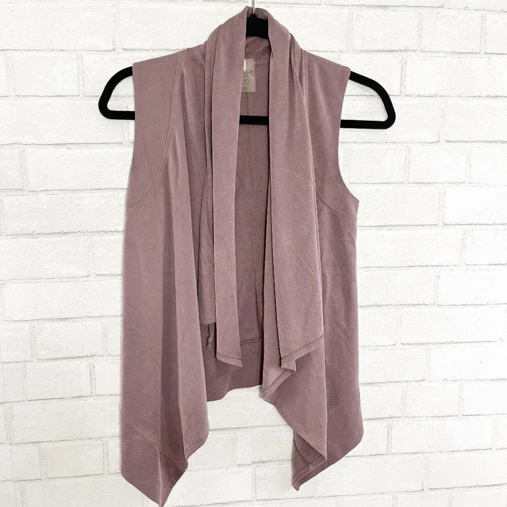 Calia by Carrie Underwood Dusty Mauve Drape Front Vest Women's Size XS